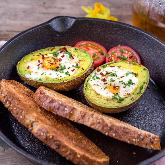 Baked avocado eggs