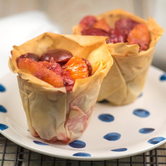 Baked summer fruit parcels