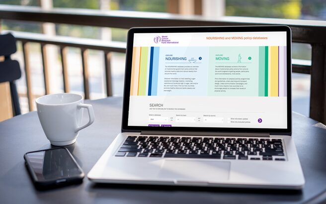 Policy databases viewed on laptop